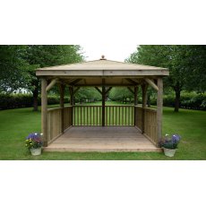 Forest Garden Premium Square Garden Gazebo With Timber Roof