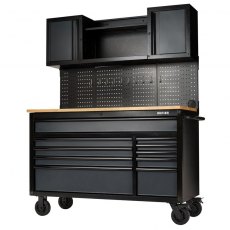Draper Bunker 10 Drawer Roller Workstation With Workbench 56"