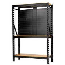 Draper Bunker Modular 3 Tier Racking With Hardwood Shelving & Pegboards 17 Piece