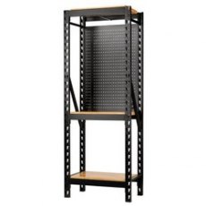 Draper Bunker Modular 3 Tier Racking With Hardwood Shelving & Pegboards 17 Piece