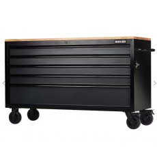 Draper Bunker 5 Drawer Workbench Roller Tool Cabinet Grey 61"