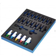 Draper Bunker Impact Socket Set In Eva Foam Inlay 1/2" 20 Piece Draper Bunker Impact Socket Set In Eva Foam Inlay 1/2" 20 Piece