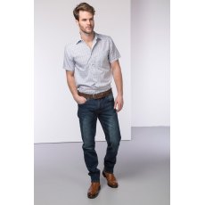 Rydale Tattersall Short Sleeved Shirt Blue Rydale Tattersall Short Sleeved Shirt Blue