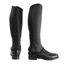 Hy Equestrian Synthetic Combi Leather Chaps Black