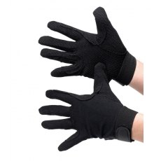 Hy Equestrian Cotton Pimple Palm Glove Black