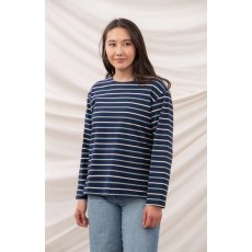 Lighthouse Causeway Breton Top Navy Cream Sage Stripe