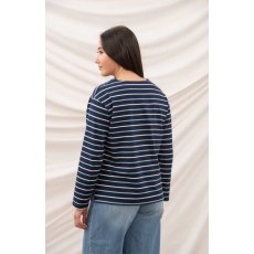 Lighthouse Causeway Breton Top Navy Cream Sage Stripe