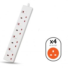 Westminter Electrical Indi Extension Lead 13A 4 Gang 2m