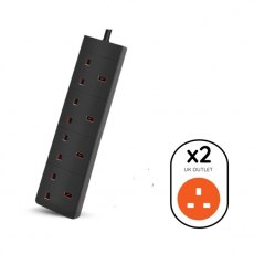 Westminster Electrical Extension Lead Black 13A 4 Gang 2m