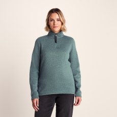 Tog24 Pearson Knitlook Zip Neck Fleece Mist Grey Marl