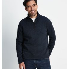 Tog24 Pearson Knitlook Zip Neck Fleece Dark Indigo Marl