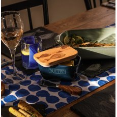 Selbrae House Fish Repeat Blue Butter Dish