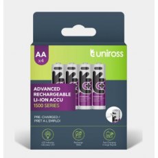 Uniross Rechargeable Lithium USB-C Battery 1.5v 4 Pack