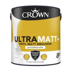 Crown Ultramatt Plus Vinyl Emulsion Paint Pure Brilliant White