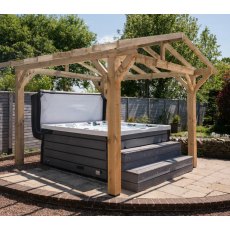 Ruby Apex Wooden Pergola With Overhang Open Roof