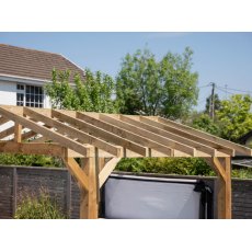 Ruby Apex Wooden Pergola With Overhang Open Roof