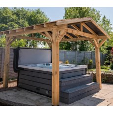 Ruby Apex Wooden Pergola With Overhand Treated Featheredge