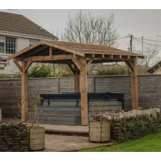 Ruby Apex Wooden Pergola With Overhand Treated Featheredge