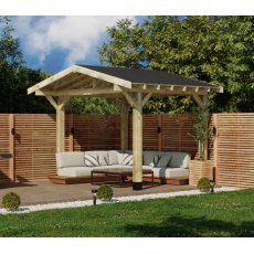 Ruby Apex Wooden Gazebo With Overhang Katepal Shingle Roof
