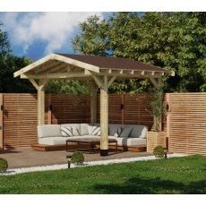 Ruby Apex Wooden Gazebo With Overhang Katepal Shingle Roof