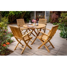 Hartman Malton Folding Round 4 Seater Dining Set
