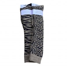 Simply Essentials Ladies Animal Print Wellington Sock Assorted