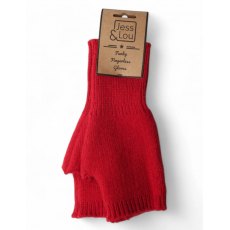 Jess & Lou Plain Knit Fingerless Glove Red