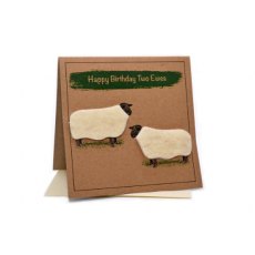 Lambacraft 2 Ewes Happy Birthday Card