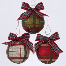 Boltze Scotty Checkered Bauble Assorted