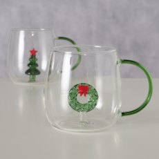 Boltze Siona Glass Mug 400ml Assorted