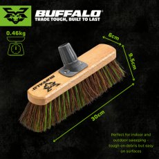 Buffalo Stiff Bassine Sweeper Broom Head 12" Buffalo Stiff Bassine Sweeper Broom Head 12"