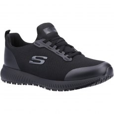 Skechers Ladies' Squad SR Wide Slip Resistant Occupational Trainer Black