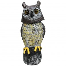 Portek Solar Powered Realistic Owl Visual Bird Scarer