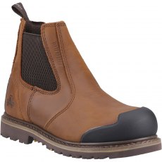 Amblers Men's FS225 Goodyear Welted Waterproof Pull On Chelsea Safety Boot Brown
