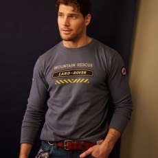 Land Rover Mountain Rescue Long Sleeved T-Shirt Washed Blue Land Rover Mountain Rescue Long Sleeved T-Shirt Washed Blue