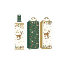 Eco Reindeer Bottle Gift Bags 3 Pack