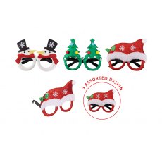 Christmas Novelty Glitter Effect Glasses Assorted