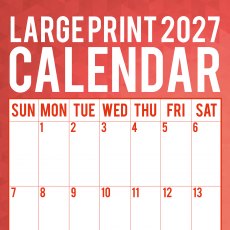 Gifted Stationary Square Large Print Calendar 2027