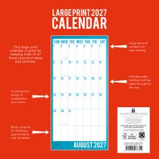 Gifted Stationary Square Large Print Calendar 2027