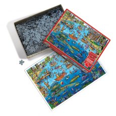 Cobble Hill Doodle Town Gone Fishing Jigsaw Puzzle 1000 Piece Cobble Hill Doodle Town Gone Fishing Jigsaw Puzzle 1000 Piece