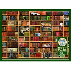 Cobble Hill Cat Library Jigsaw Puzzle