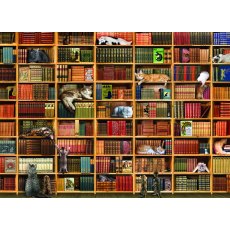 Cobble Hill Cat Library Jigsaw Puzzle