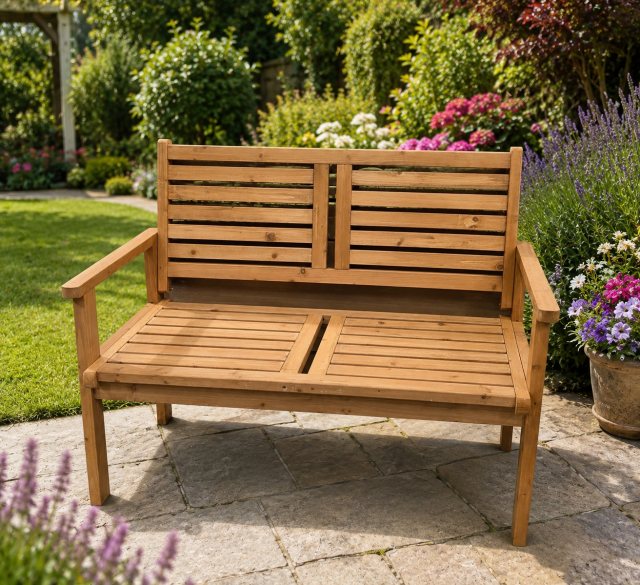 Apex Garden Fir 2 Seater Bench 120cm x 60cm
