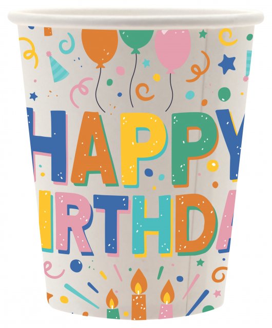 Apac Happy Birthday Paper Cup 8 Pack