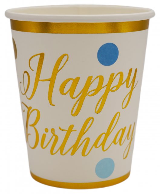 Apac Happy Birthday Spots Paper Cup 8 Pack