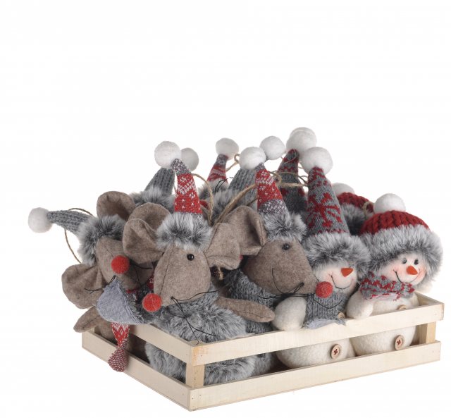 Apac Hanging Mouse/Snowman Assorted