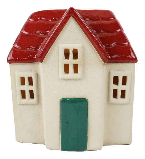 Apac Stoneware LED Red Roof House 13cm