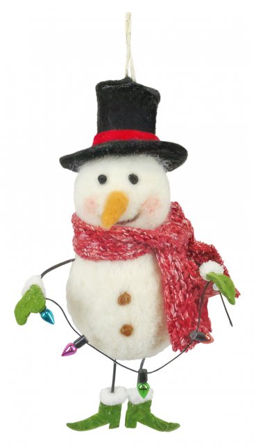 Apac Hanging Felt Top Hat Snowman 15cm