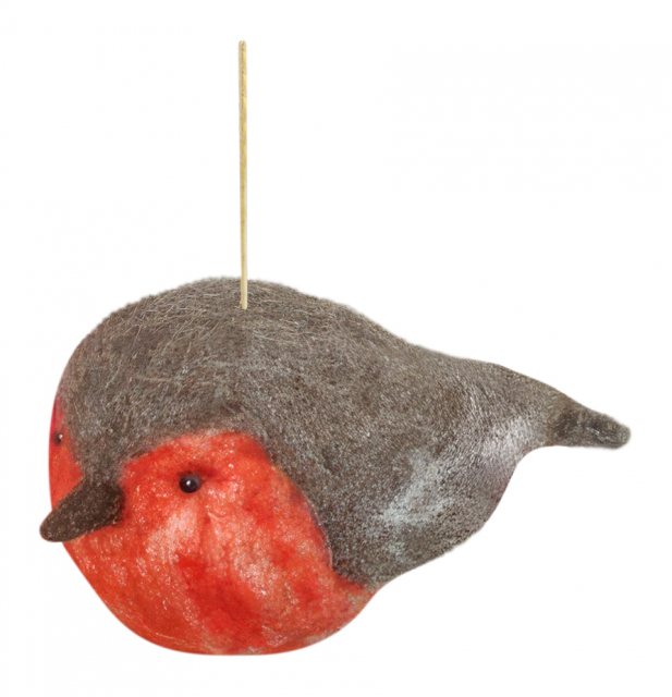 Apac Hanging Felt Robin 10cm