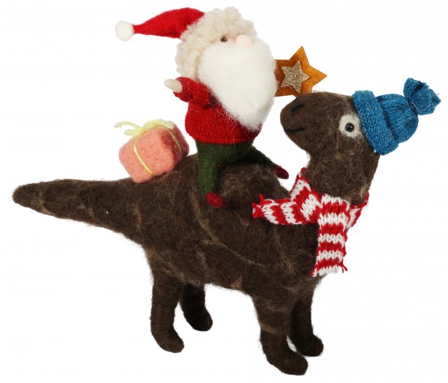 Apac Felt Santa & Dinosaur 21cm